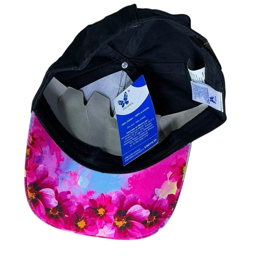 Mexico Baseball Hat Trucker Cap Tropical Island Theme Women Black Pink NWT OS